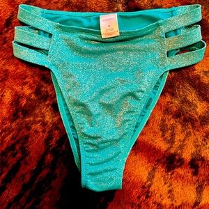 Xhilaration teal sparkle bikini bottoms